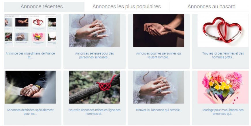 Annonces pour mariage